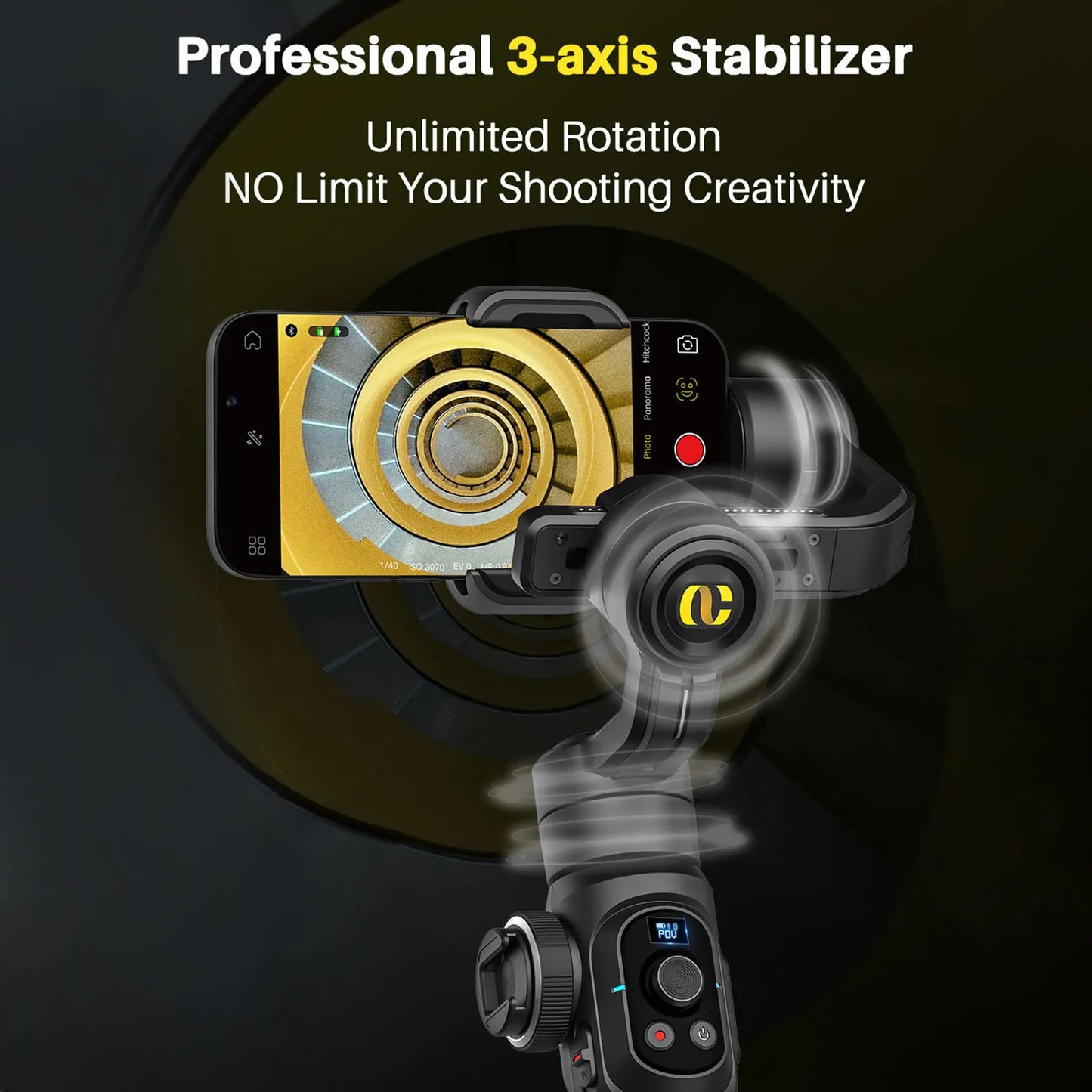 SMART S2 Gimbal Stabilizer for Smartphone Professional Industry-Standard 3-Axis Phone Gimbal with Extendable Rod
