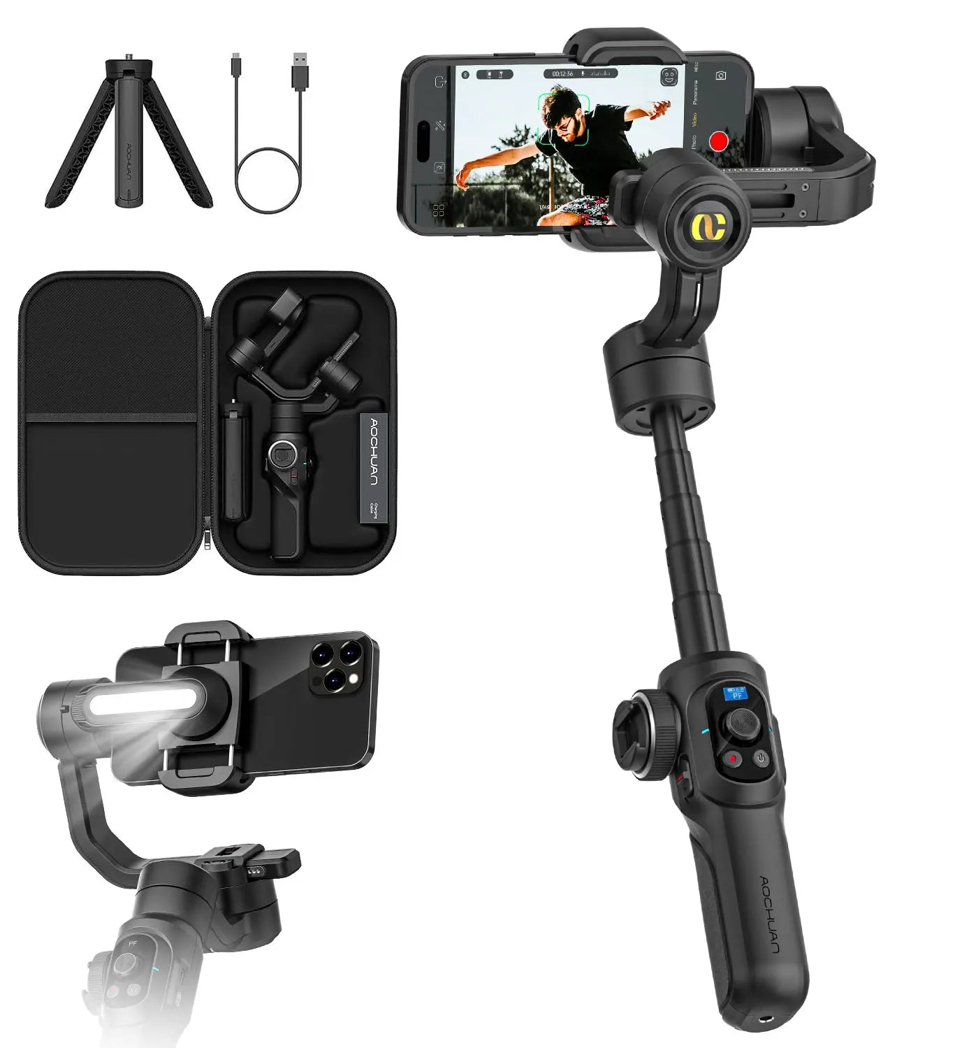 SMART S2 Gimbal Stabilizer for Smartphone Professional Industry-Standard 3-Axis Phone Gimbal with Extendable Rod