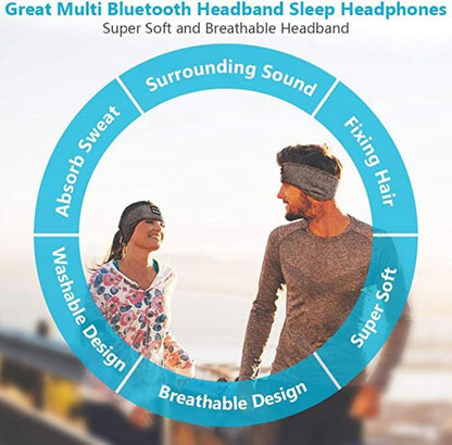 Bluetooth Sleep Hood Headphones Wireless Music Sports Headband