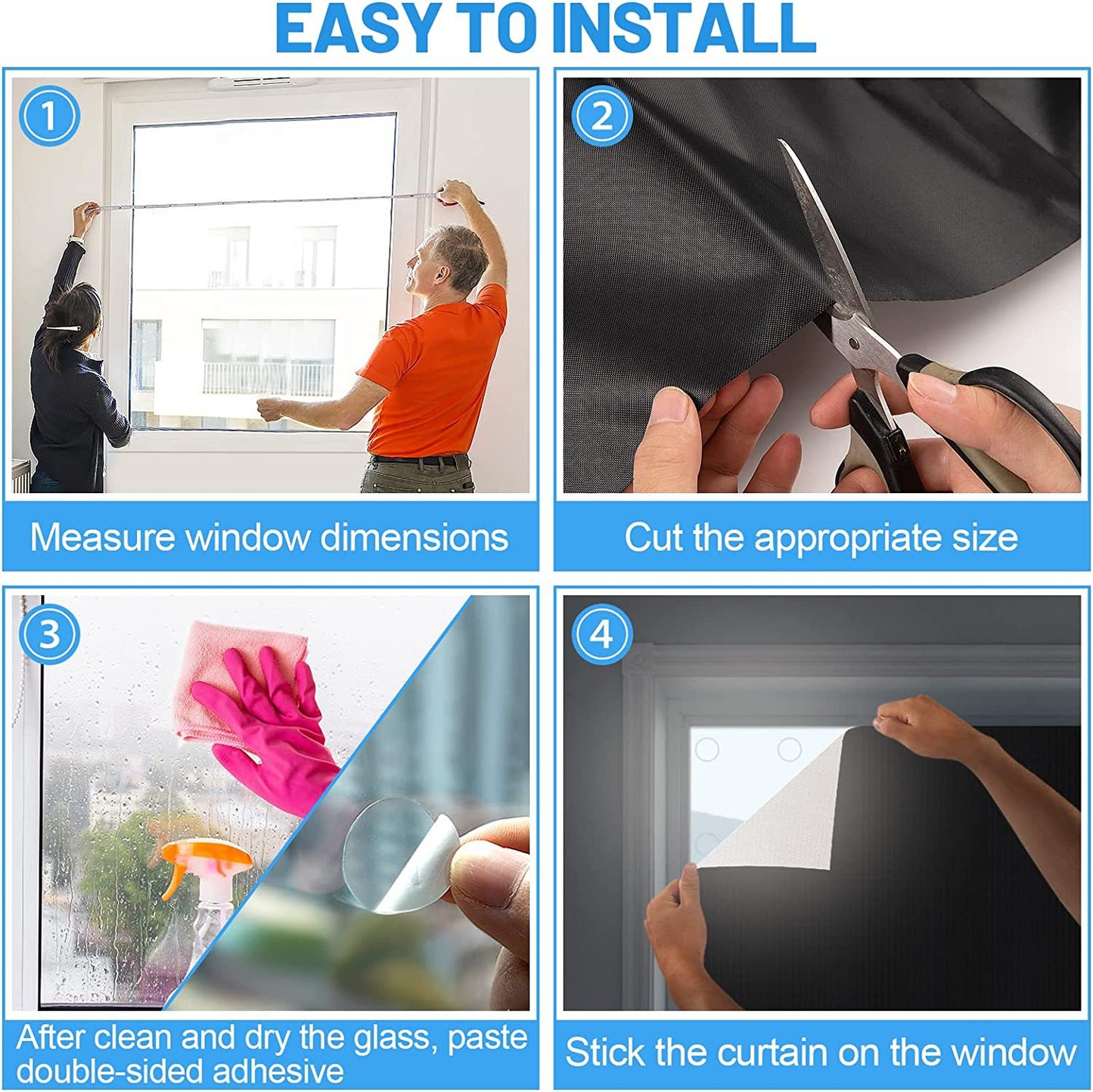 Portable Travel 100 Blackout Suction Cups Self-adhesive DIY Curtains